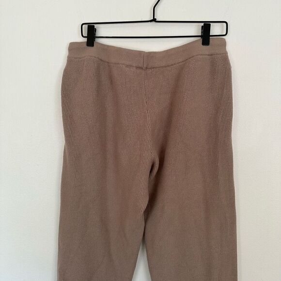 Figs Women’s Ribbed Knit Loungewear Pant in Latte Oatmeal Neutral Tan - Picture 9 of 10